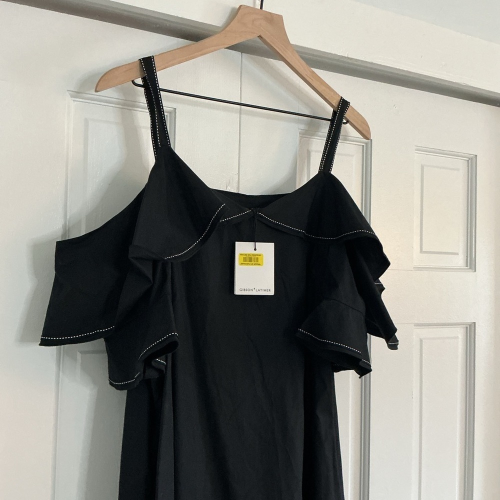 Gibson Latimer Black Ruffle Mini‎ Dress - Picture 2 of 5